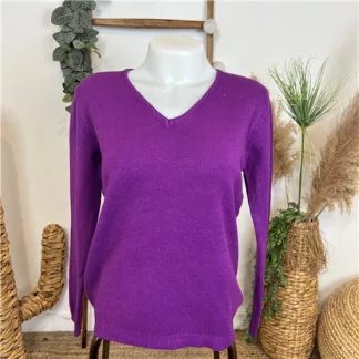 Pull Col V Tricotonic Violet