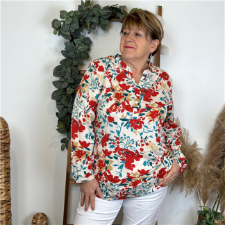 Blouse Christy Fleurie Rouge