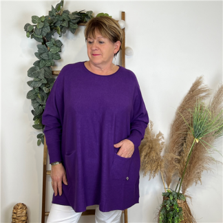 Pull Loose Droit Violet