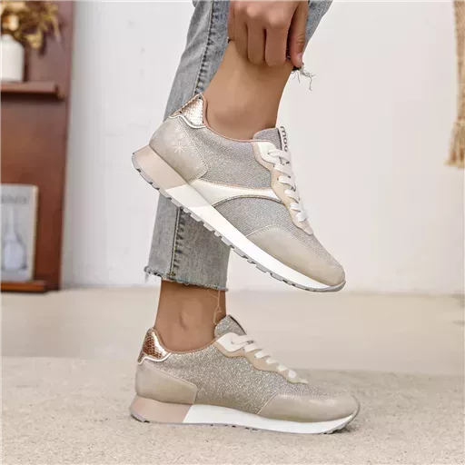 R458- Sneakers Moow bi-matière ( T36-T41) (doré) – Image 2