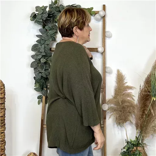 Z163- Pull Nid d'Abeille (Gt) 🇮🇹 (kaki) – Image 5