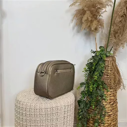 P428- Sac Flora & Co 2 Zips (doré) – Image 8