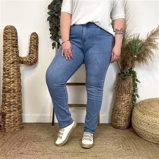 N598- Jean coupe Slim Voggo (T42-T50) (denim clair) – Image 7