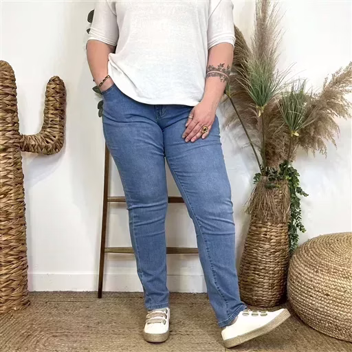 N598- Jean coupe Slim Voggo (T42-T50) (denim clair) – Image 2