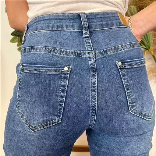 M989- Jean 7/8ème Voggo (T36-T44) (denim foncé) – Image 6