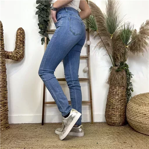 N277- Jean coupe Slim (T36-T44) (denim clair) – Image 3