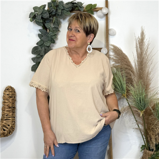 Blouse Été Unie Melya Beige