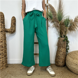 Pantalon en Coton ByOne Vert