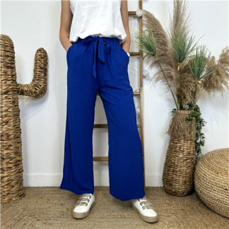 Pantalon Palazzo ByOne Bleu Royal