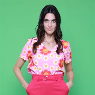 Crop Top Seventies Hippocampe Fuchsia