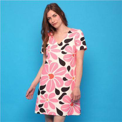 Robe Hippocampe Rose Imprimé Fleurs