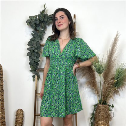 Robe Florale Maëlle Vert Brésil