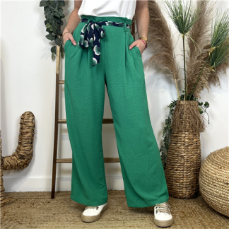 Pantalon Maëlle Uni Vert Brésil