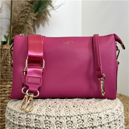 Pochette Flora&Co 3 Compartiments Fuchsia