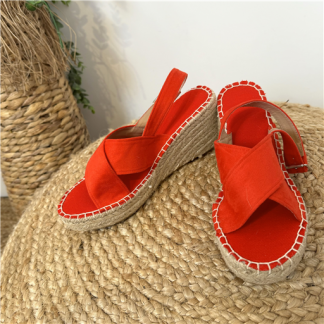 Espadrilles Compensées Rouges