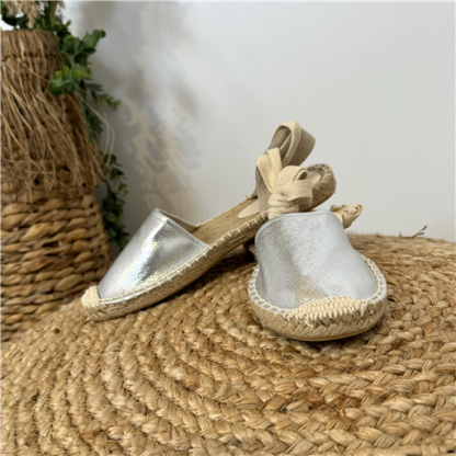 Espadrilles Argentées à Nouer