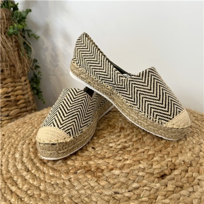 Espadrilles Zigzag Plates Noires