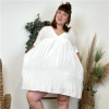 K881- Robe-Short unie (T40-T48) (blanc)