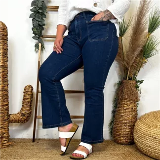 O101- Jean Bootcut Voggo Seventies (T42-T52) (denim foncé)