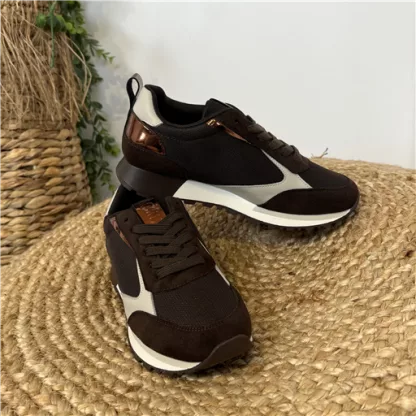 R444- Sneakers Moow bi-matière ( T36-T41) (marron)