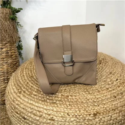 P508-Grand Sac Flora & Co à rabat (beige)