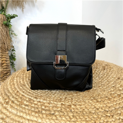 P508-Grand Sac Flora & Co à rabat (noir)