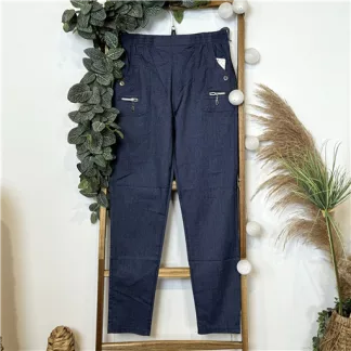 T545- Pantalon confort zips (T38-T52) (denim)