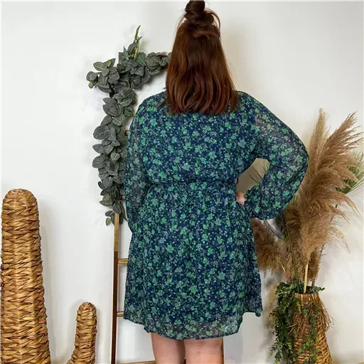 K821- Robe fluide Maëlle (T40-T48) (vert) – Image 4