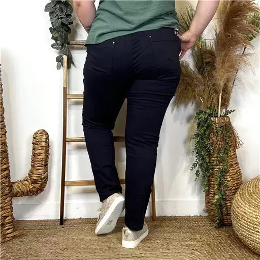 O149- Jean coupe Slim Voggo (T42-T52) (marine) – Image 4