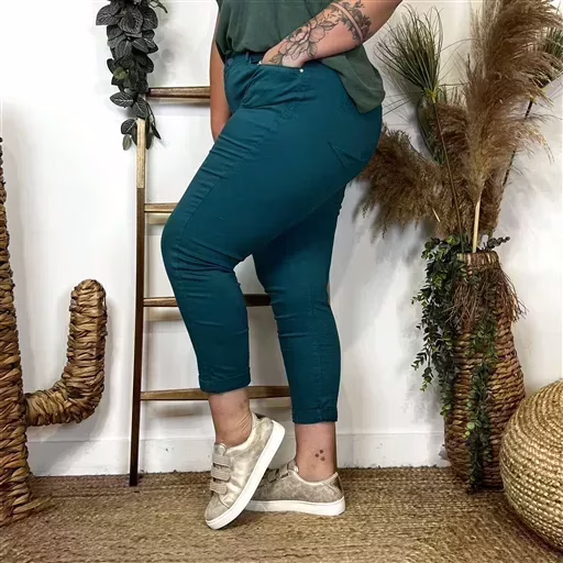 O115- Jean 7/8ème Voggo (T42-T52) (bleu canard) – Image 3