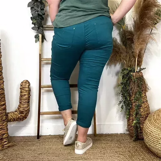 O115- Jean 7/8ème Voggo (T42-T52) (bleu canard) – Image 4