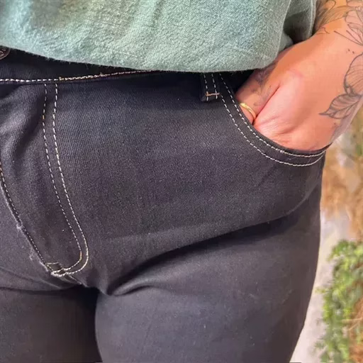 O111- Jean 7/8ème Voggo (T42-T52) (noir) – Image 5