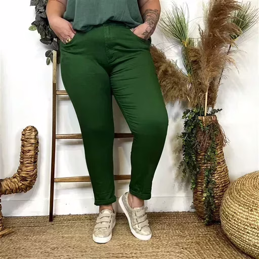 O123- Jean 7/8ème Voggo (T42-T52) (vert émeraude) – Image 3