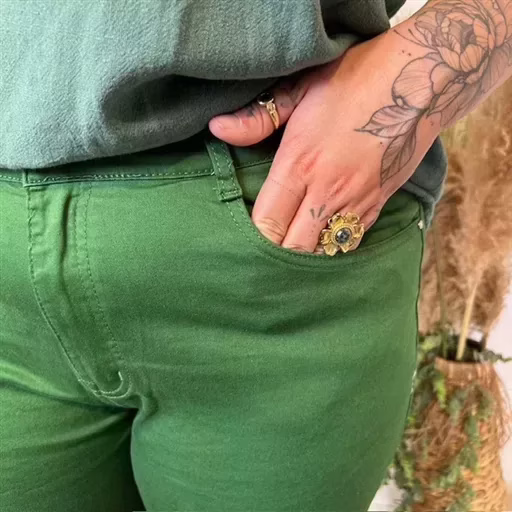 O123- Jean 7/8ème Voggo (T42-T52) (vert émeraude) – Image 7