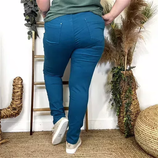 O161- Jean Slim Voggo (T42-T52) (bleu pétrole) – Image 3