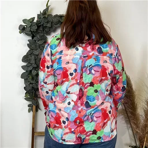 Z759- Blouse Christy "Peinture" (T44-T52) (rouge) – Image 7