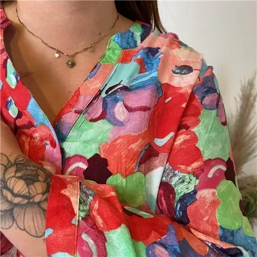 Z759- Blouse Christy "Peinture" (T44-T52) (rouge) – Image 6