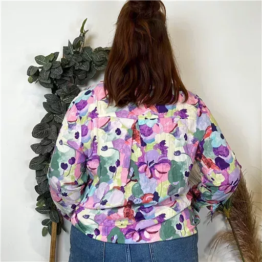 Z759- Blouse Christy "Peinture" (T44-T52) (violet) – Image 4