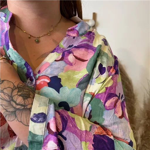 Z759- Blouse Christy "Peinture" (T44-T52) (violet) – Image 7