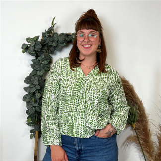 K830- Blouse Boule Christy (T44-T52) (vert brésil)