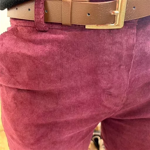L804- Pantalon en velours (T36-T44) (bordeaux) – Image 5