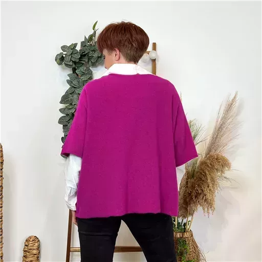 K545- Pull loose Crop-Top (Tu) (framboise) – Image 3