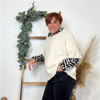 K755- Pull loose Crop-Top (Tu) 🇮🇹 (ecru)