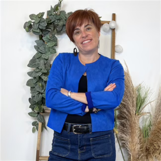 L205- Veste courte suédine (T38-T44) (bleu royal)