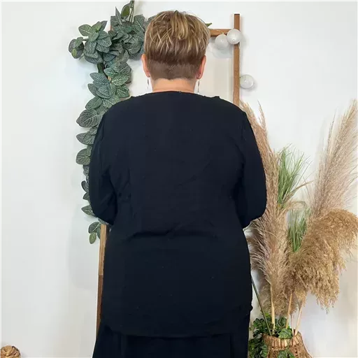 Z140- Blouse Christy "Plumetis" (T44-T52) (noir) – Image 5