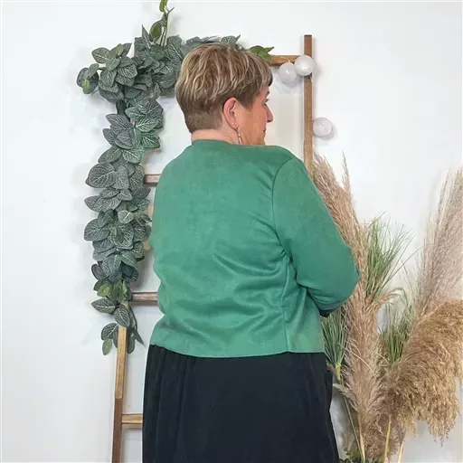 Z551. Veste courte suédine (T46-T50)) (vert brésil) – Image 5