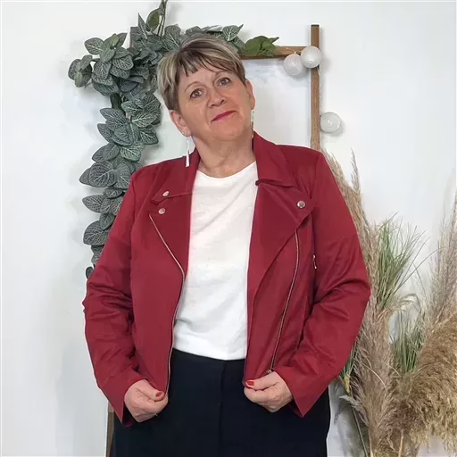 K924- Perfecto Suédine "Jolies Formes" (T42-T48) 🇮🇹 (bordeaux)