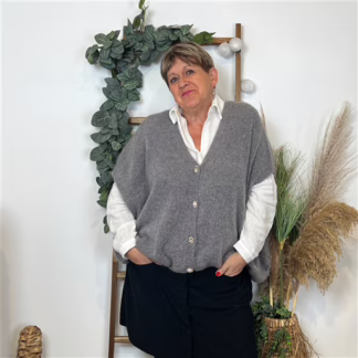 K752- Gilet boutons fantaisies (Gu) (gris)