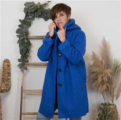 K696- Manteau Bouclette (Tu) 🇮🇹 (bleu royal)