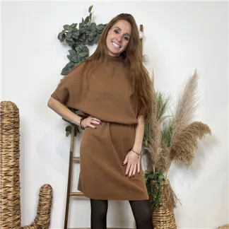 K706- Robe pull ceinturée (Tu) 🇮🇹 (camel)